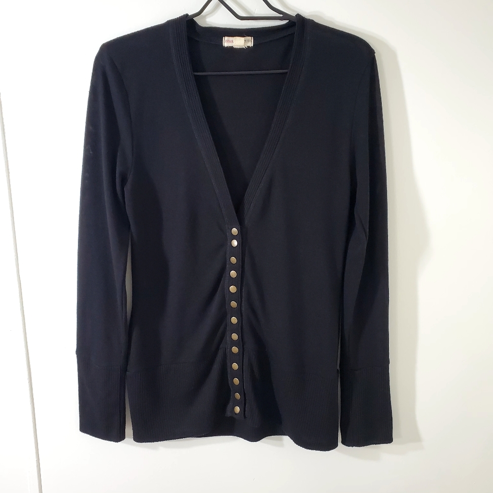 Black Cardigan Long Sleeve Women Juniors  Large Zenana Outfitters